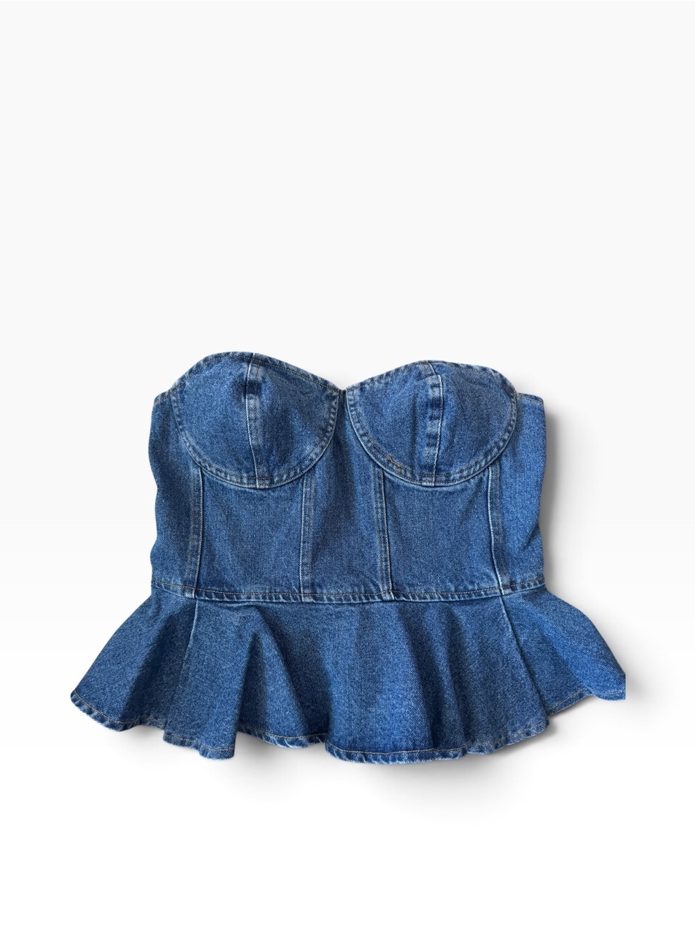 BUCKETLIST The Dallas Denim Peplum Top